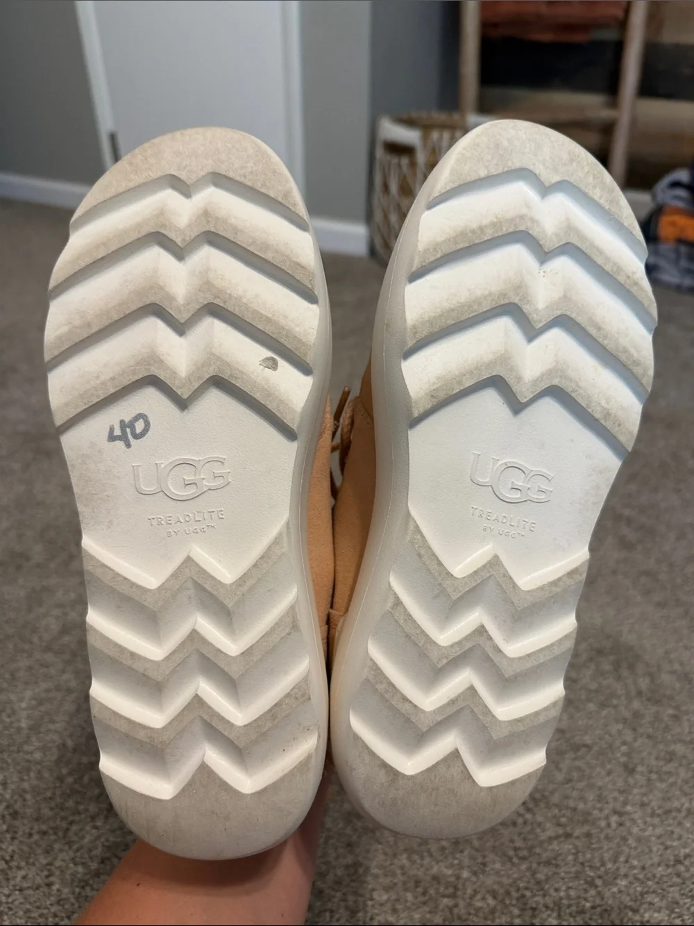 UGG Women's Peach and Cream Platform Sneakers